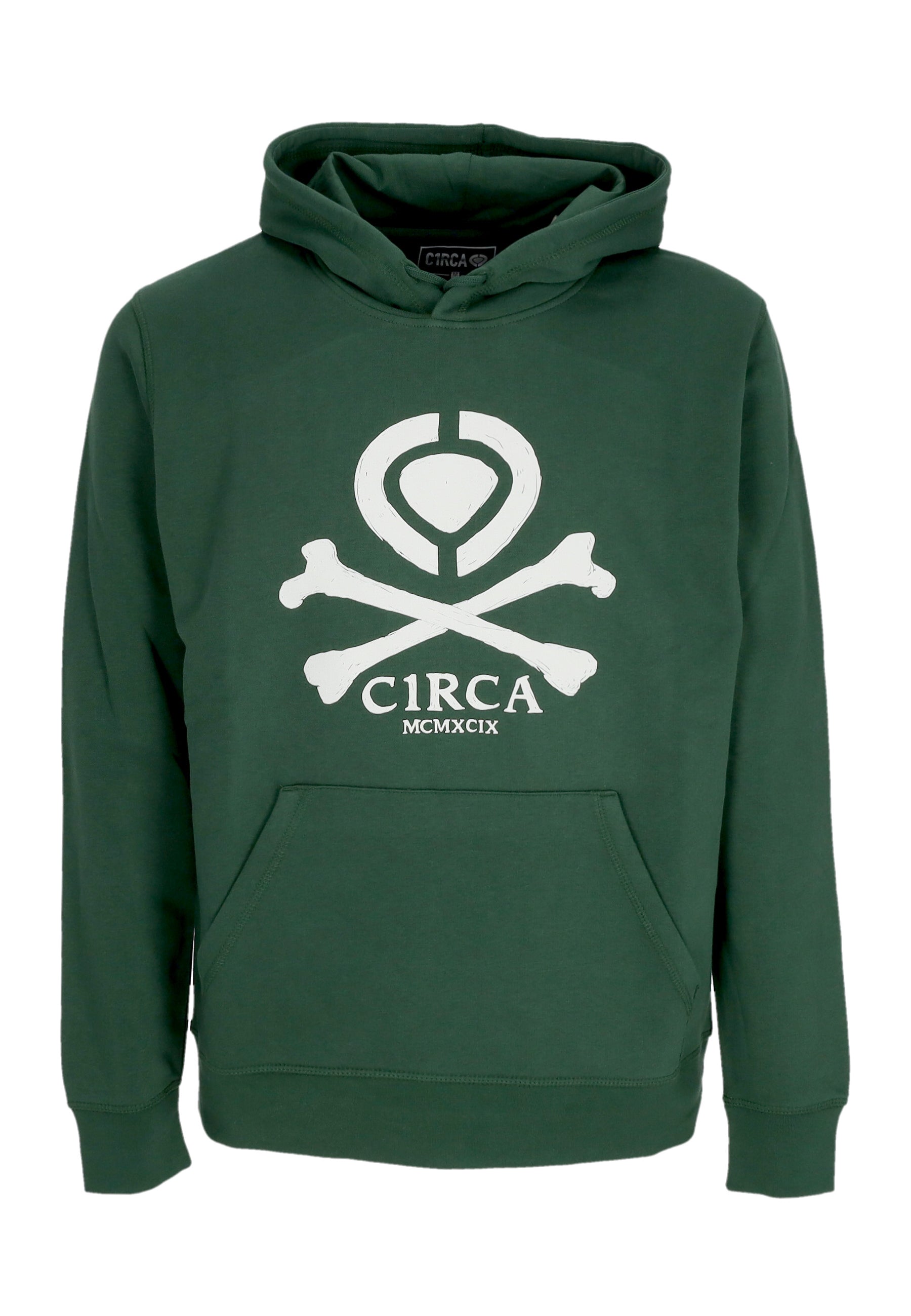 Felpa Cappuccio Uomo Bones Hoodie Bottle Green MHO195