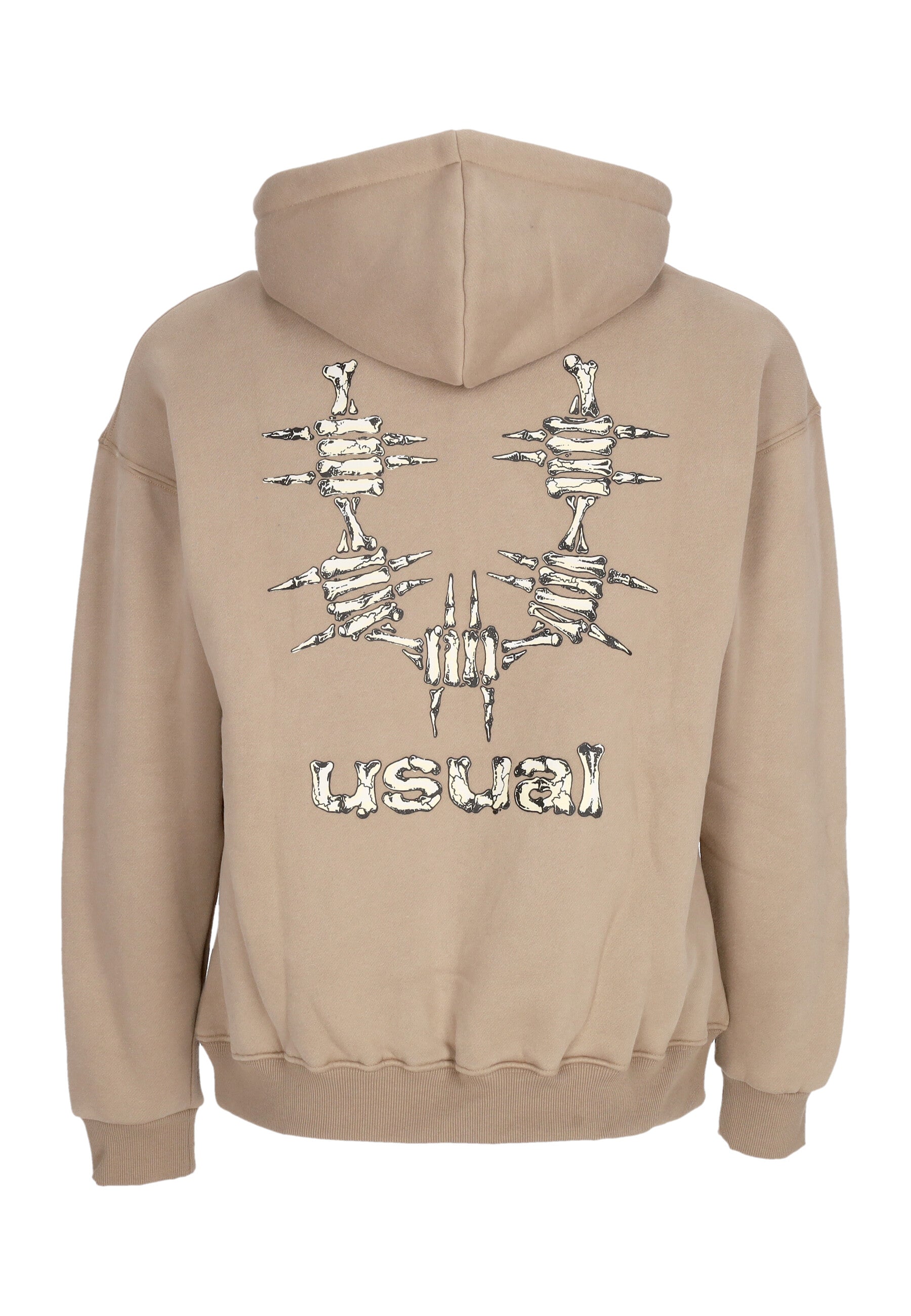 Felpa Cappuccio Uomo Bones Hoodie Sand W24H-BONES