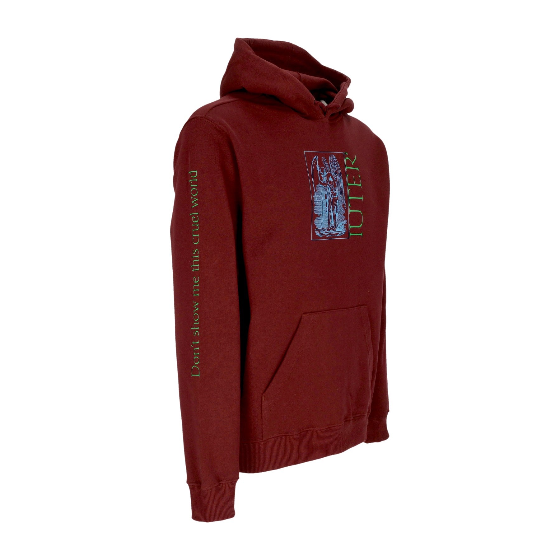 Felpa Cappuccio Uomo Cruel World Hoodie Burgundy 23WISH13