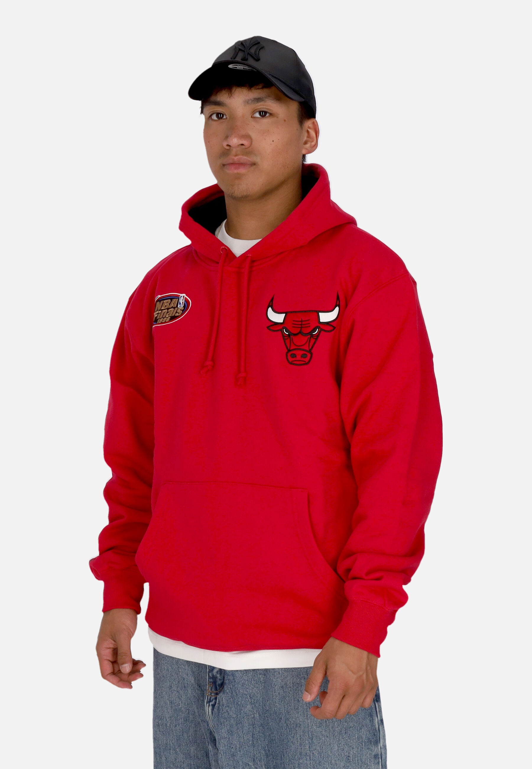 Felpa Cappuccio Uomo Nba Premium Fleece Vintage Logo Hoodie Dennis Rodman Chibul Scarlet FNNC6612-CBUYYDRDSCAR