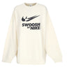 Felpa Girocollo Donna W Sportswear Swoosh Big Logo Crewneck Coconut Milk/black FZ4631-113