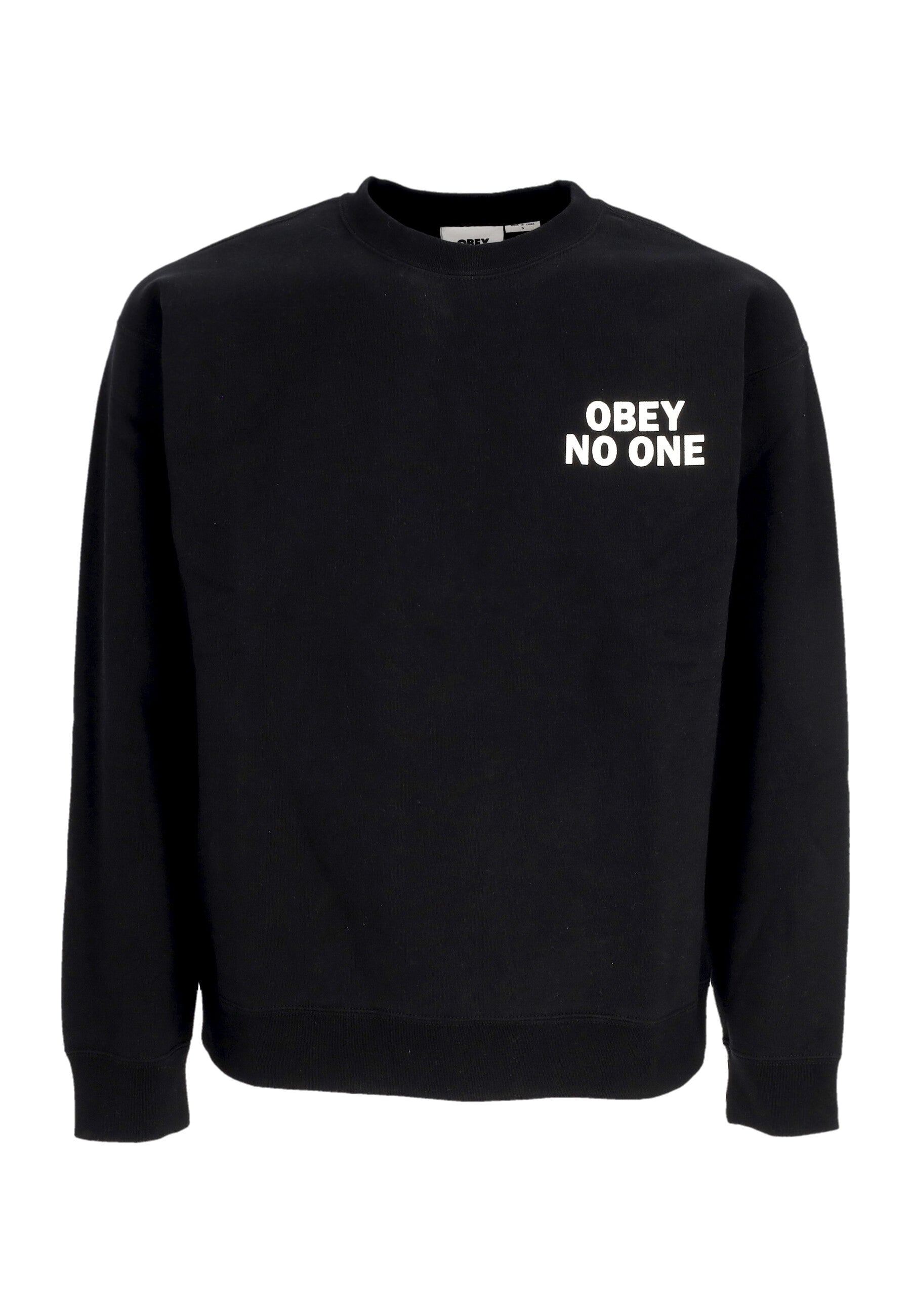 Felpa Girocollo Uomo No One Fleece Black 112863897