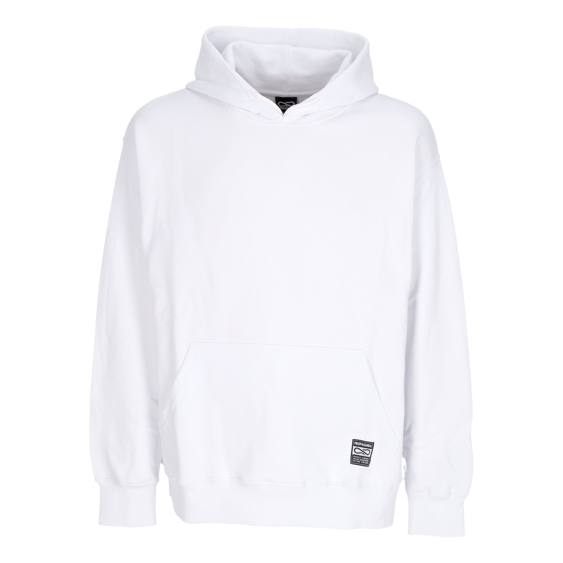 Felpa Leggera Cappuccio Uomo Label Classic Hoodie White 24SSPRFE226