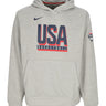 Felpa Leggera Cappuccio Uomo Practice Fleece Basketball Hoodie Team Usa Dk Grey Heather/obsidian FQ0308-063