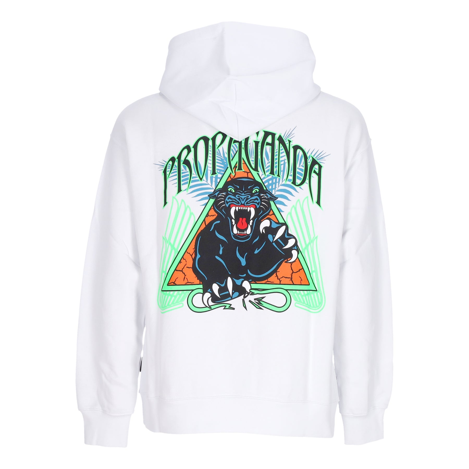 Felpa Leggera Cappuccio Uomo Triangle Panther Hoodie White 24SSPRFE302