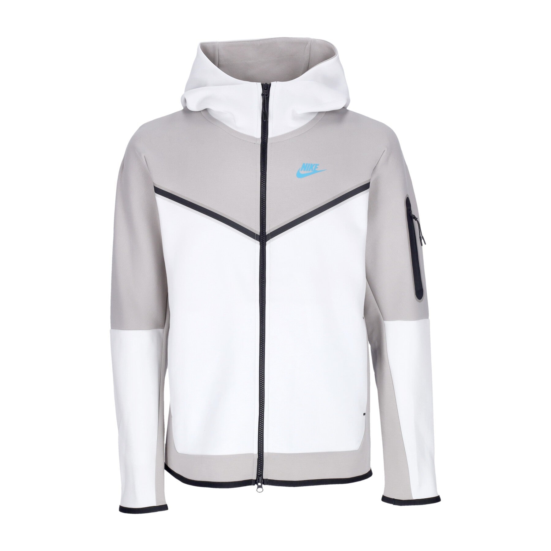 Felpa Leggera Cappuccio Zip Uomo Sportswear Tech Fleece Full-zip Hoodie Lt Iron Ore/summit White/baltic Blue DV0537