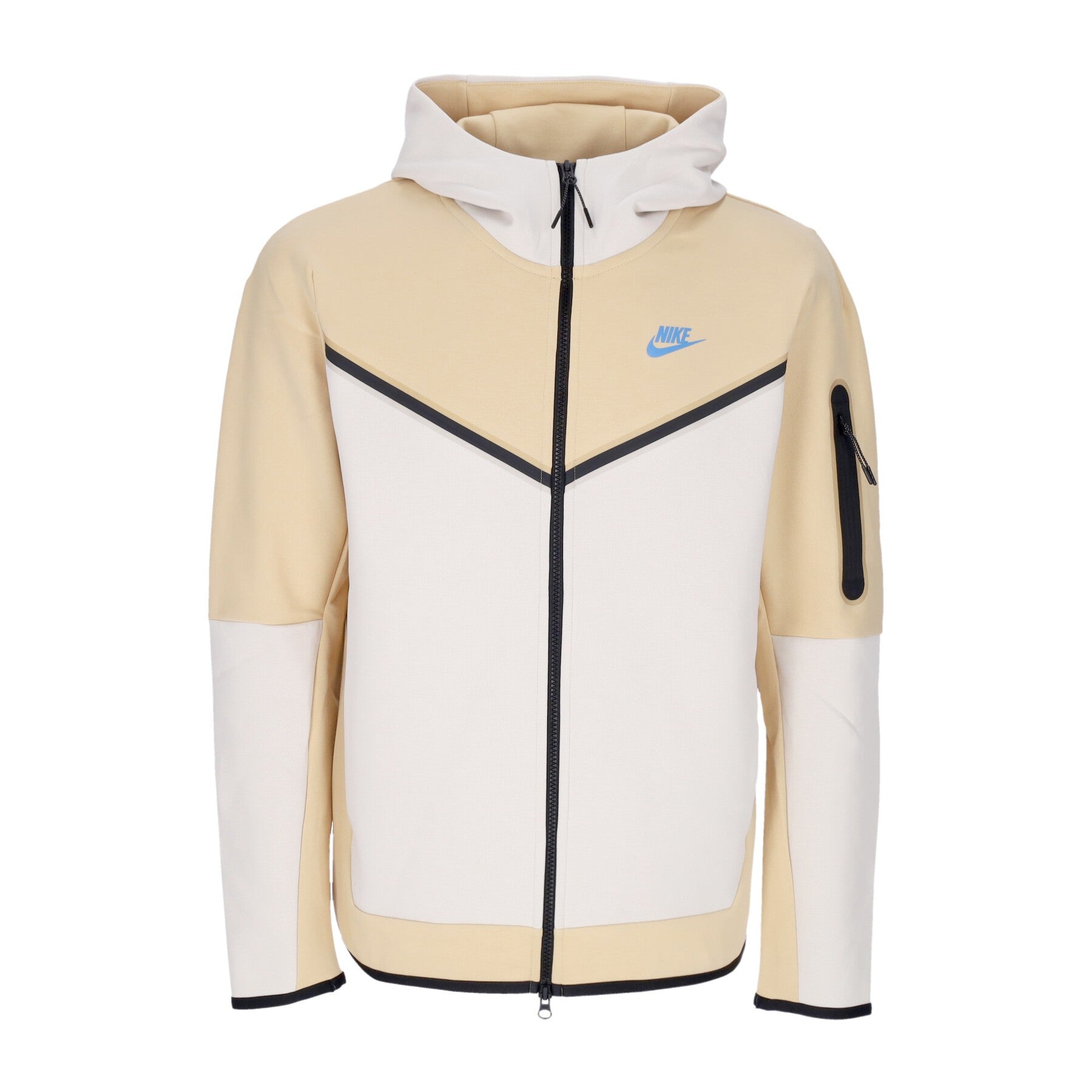 Felpa Leggera Cappuccio Zip Uomo Sportswear Tech Fleece Full-zip Hoodie Sesame/lt Orewood Brn/lt Photo Blue DV0537