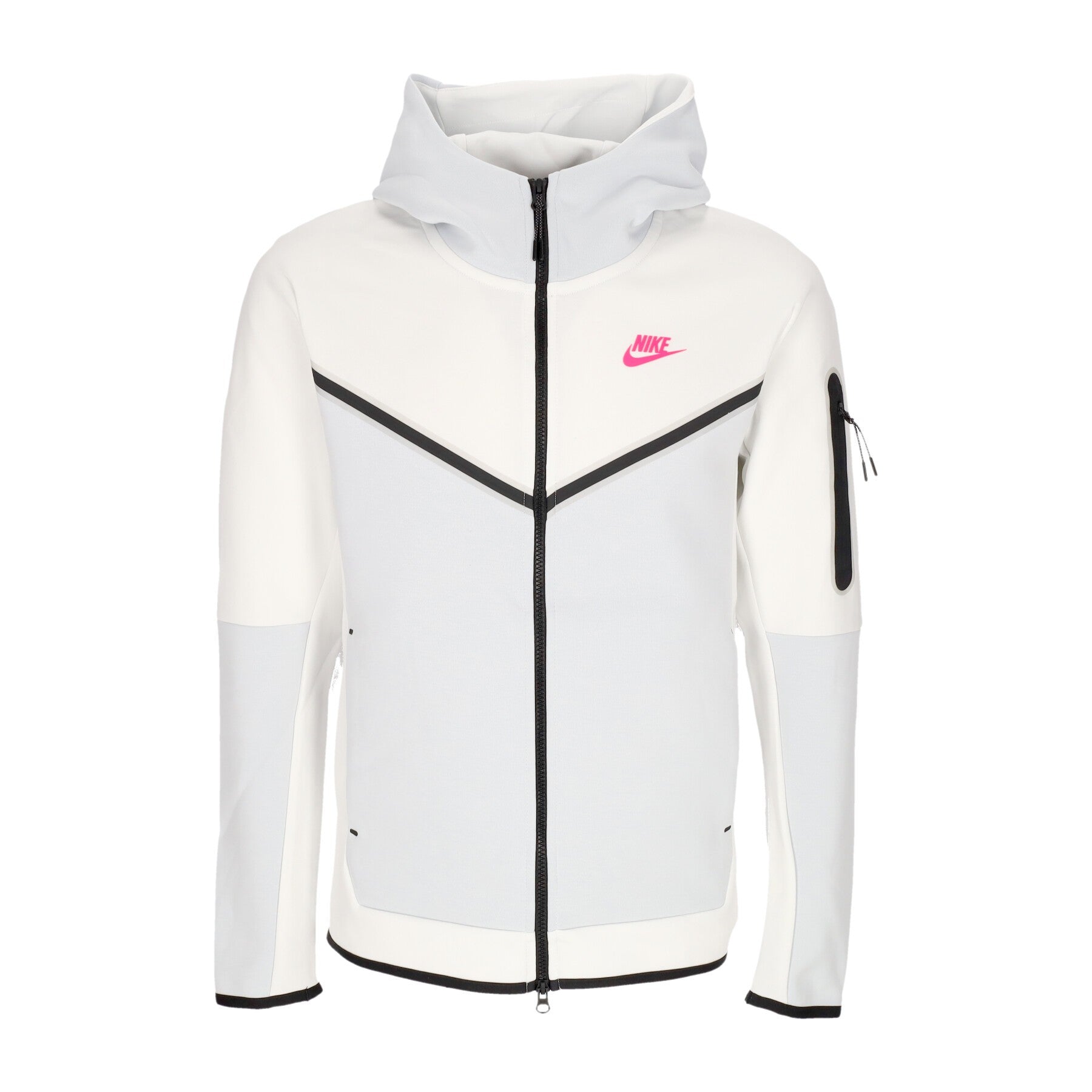 Felpa Leggera Cappuccio Zip Uomo Sportswear Tech Fleece Full-zip Hoodie Summit White/pure Platinum/hyper Pink DV0537