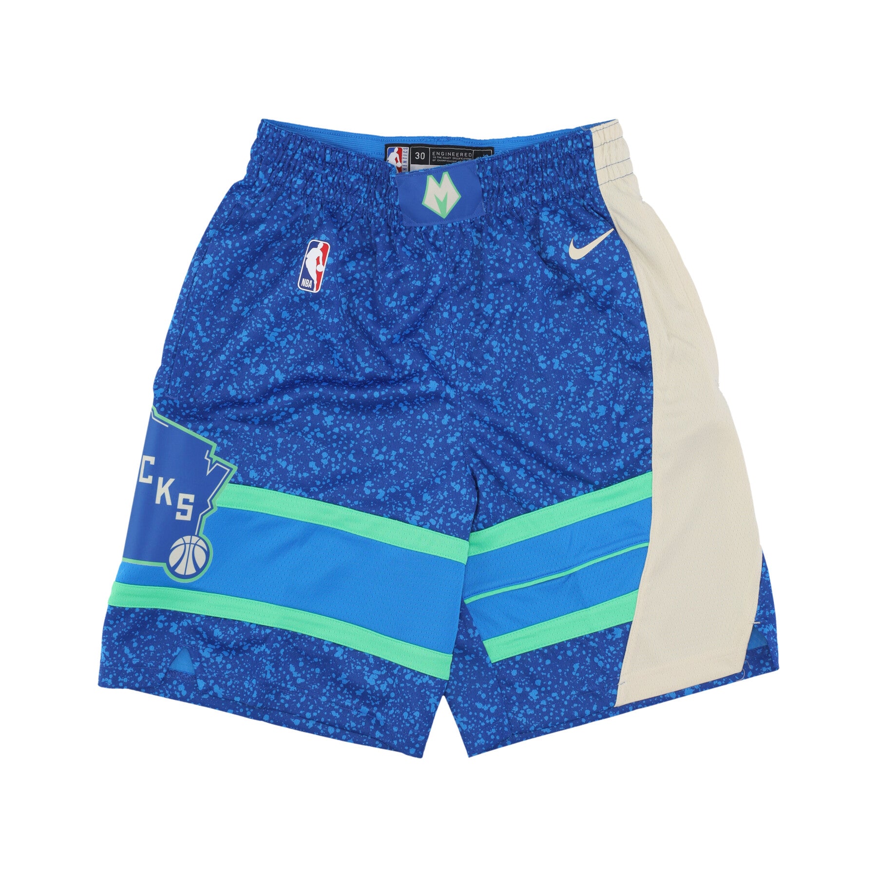 Pantaloncino Basket Uomo Nba City Edition 2023/24 Swingman Dri-fit Short Milbuc Photo Blue/flat Opal DX8709-406