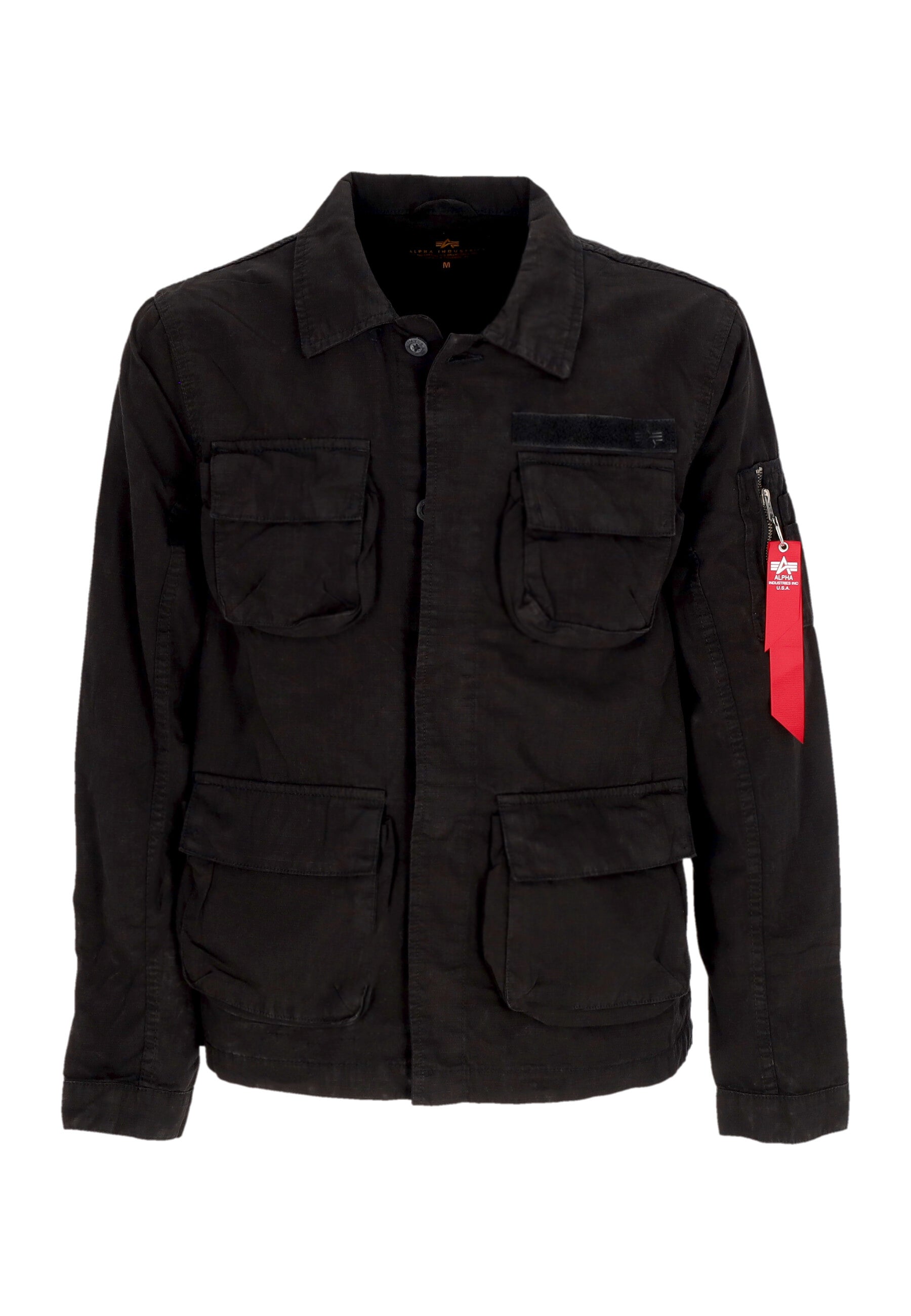 Giubbotto Uomo Ripstop Cargo Overshirt Black 136123