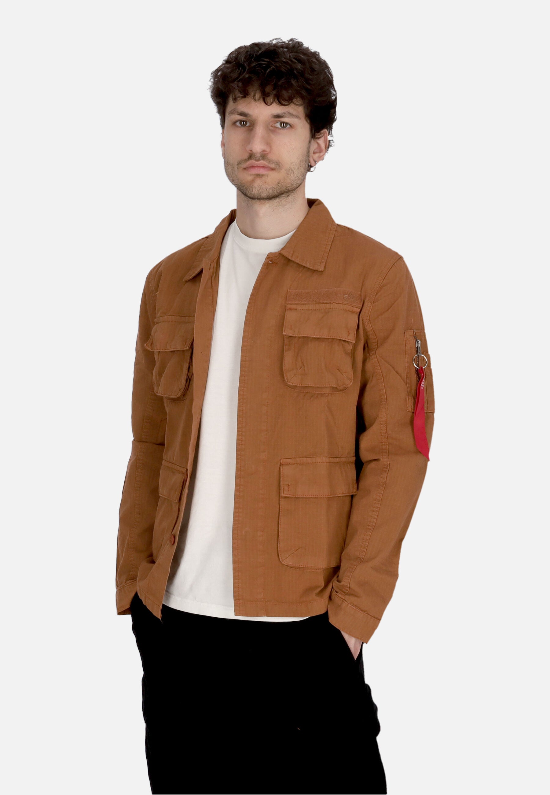 Giubbotto Uomo Ripstop Cargo Overshirt Hazel Brown 136123