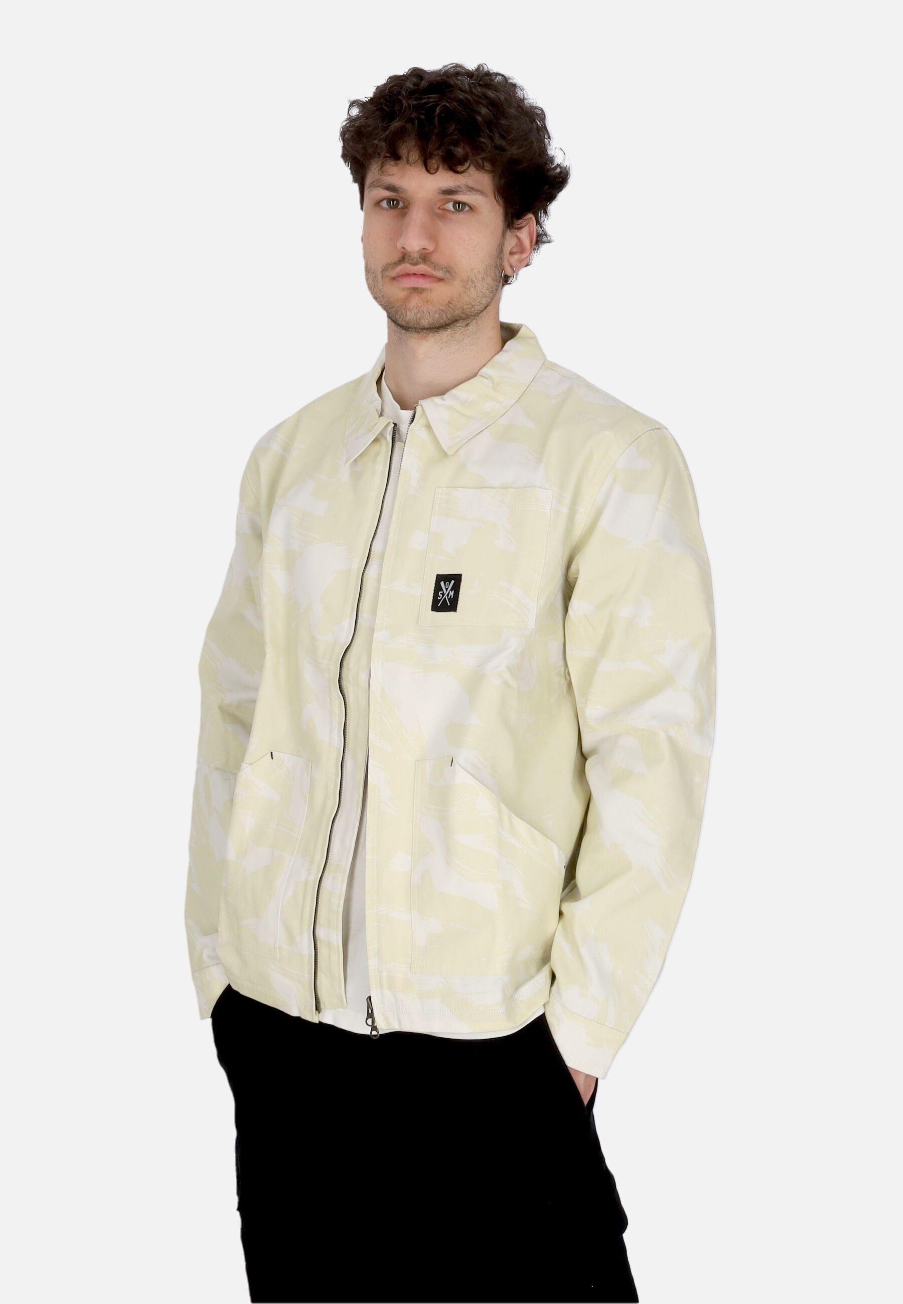 Giubbotto Uomo Worker Jacket Off White/camo GBSOM4104