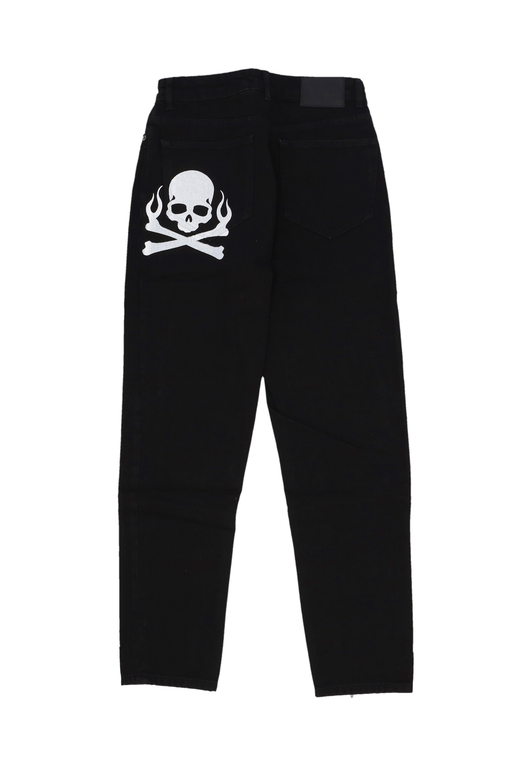 Jeans Uomo Skull Print Denim Black VS01309