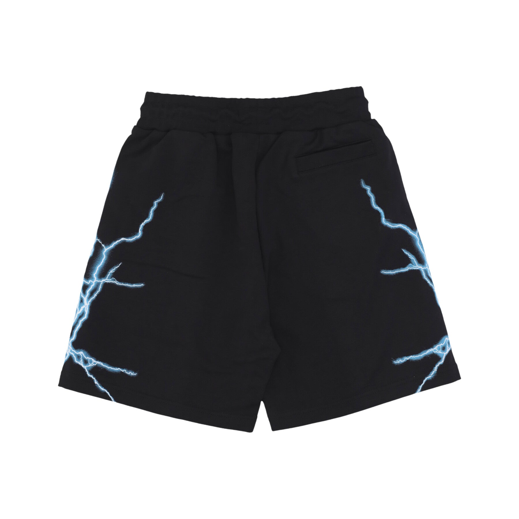 Pantalone Tuta Leggero Uomo Lateral Lightning Print Shorts Black/light Blue PH00567