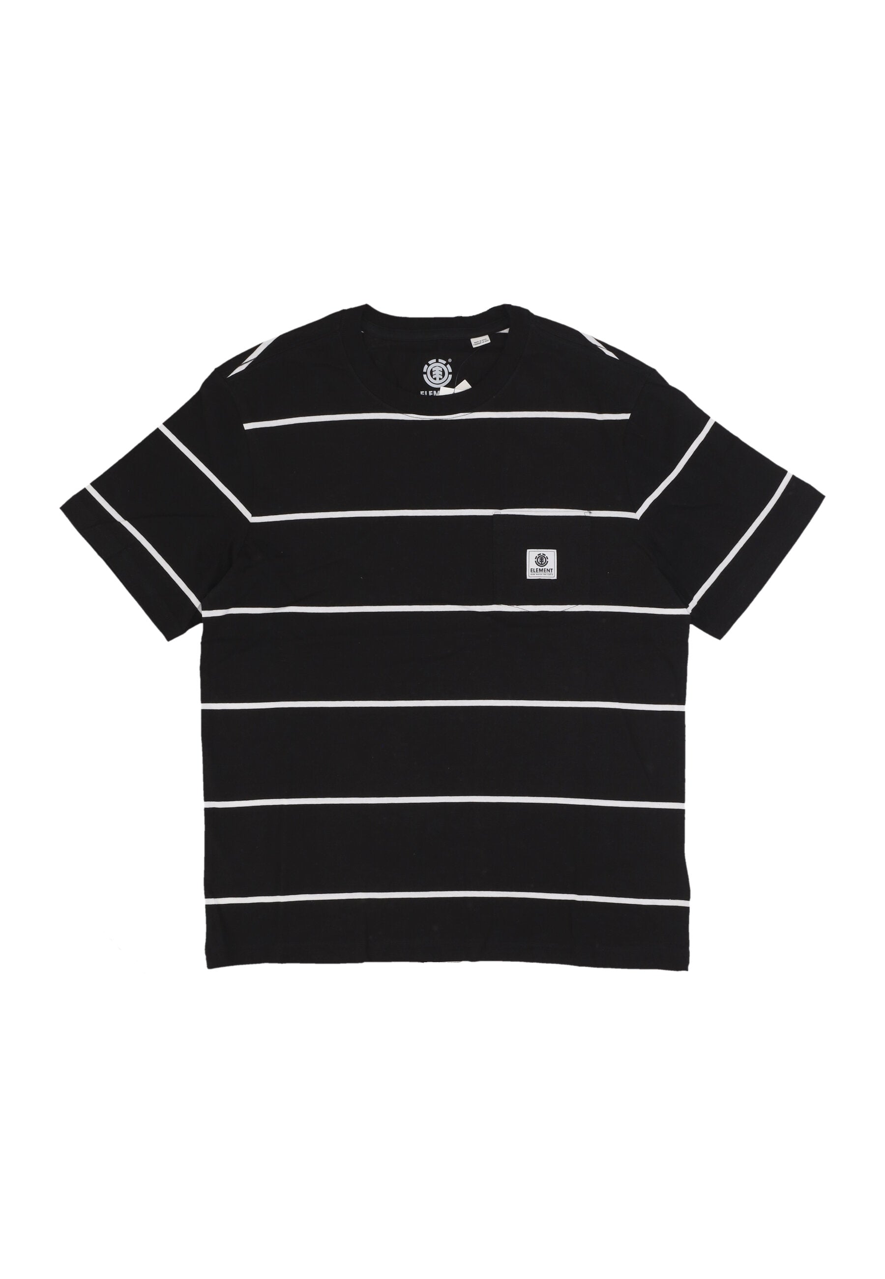 Maglietta Uomo Basic Pocket Label Tee Black/white Stripes ELYKT00116
