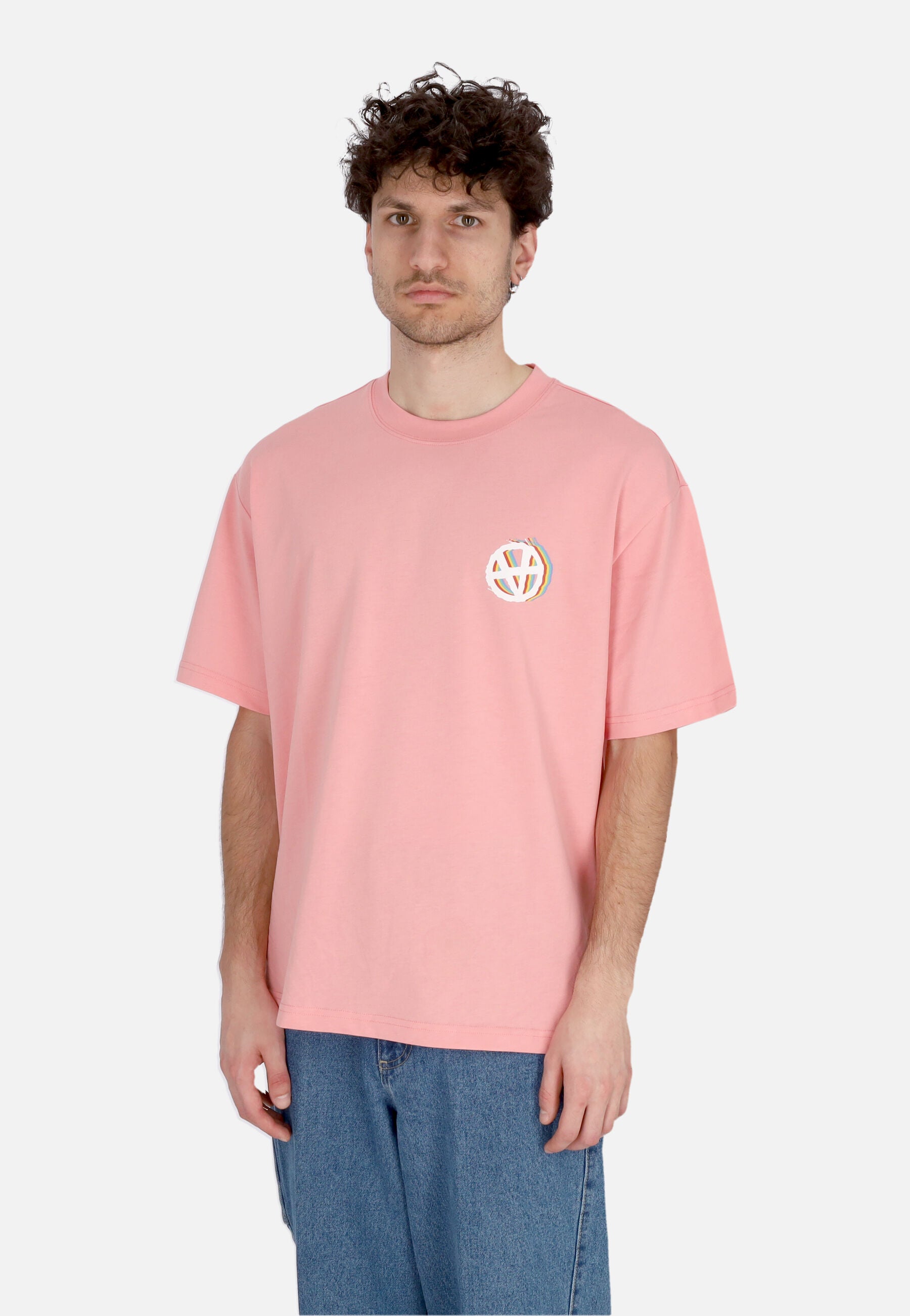 Maglietta Uomo Inverted Emblem Tee Baby Pink HABM337202