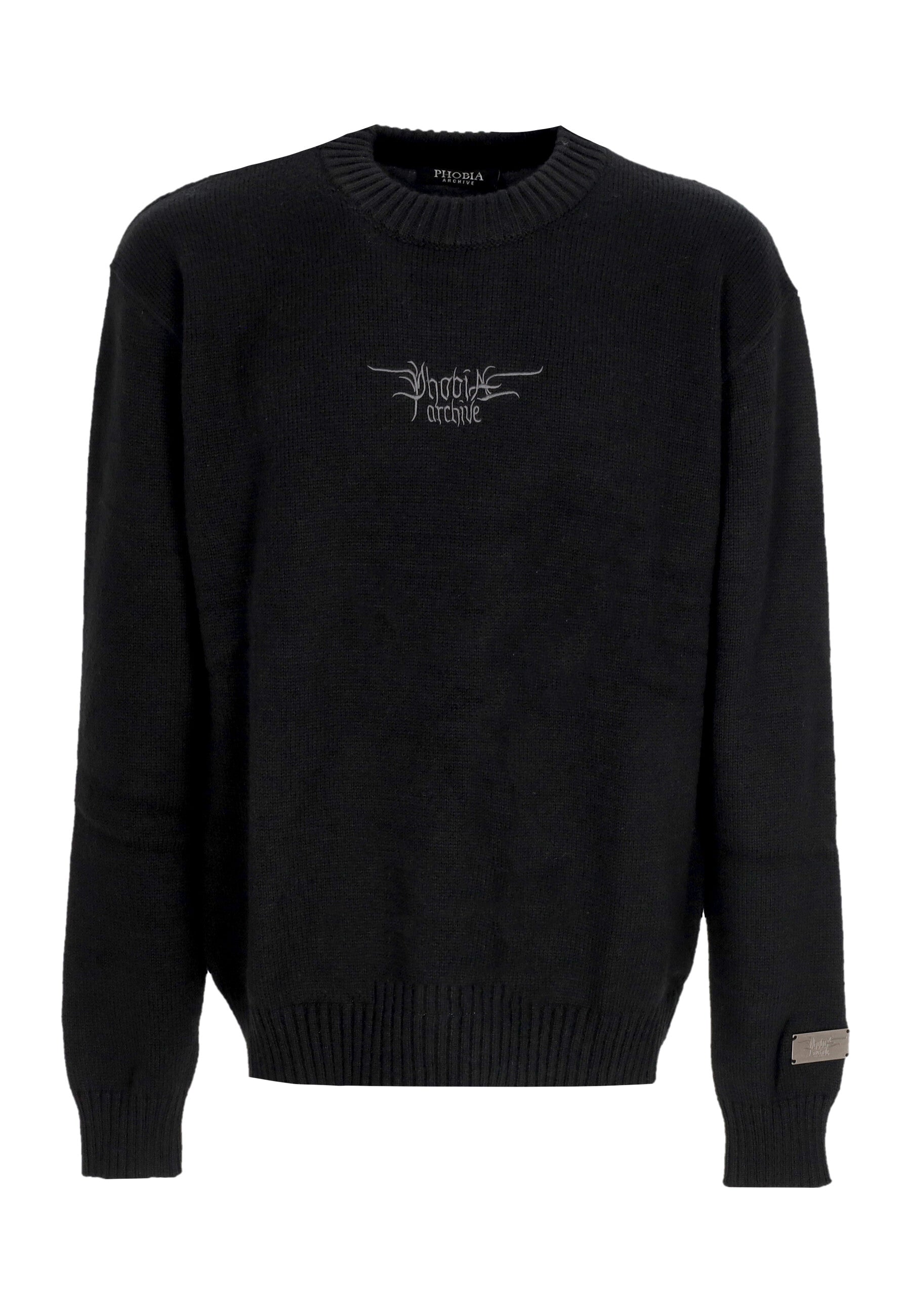 Maglione Uomo Logo Front Back Jumper Black PH00723