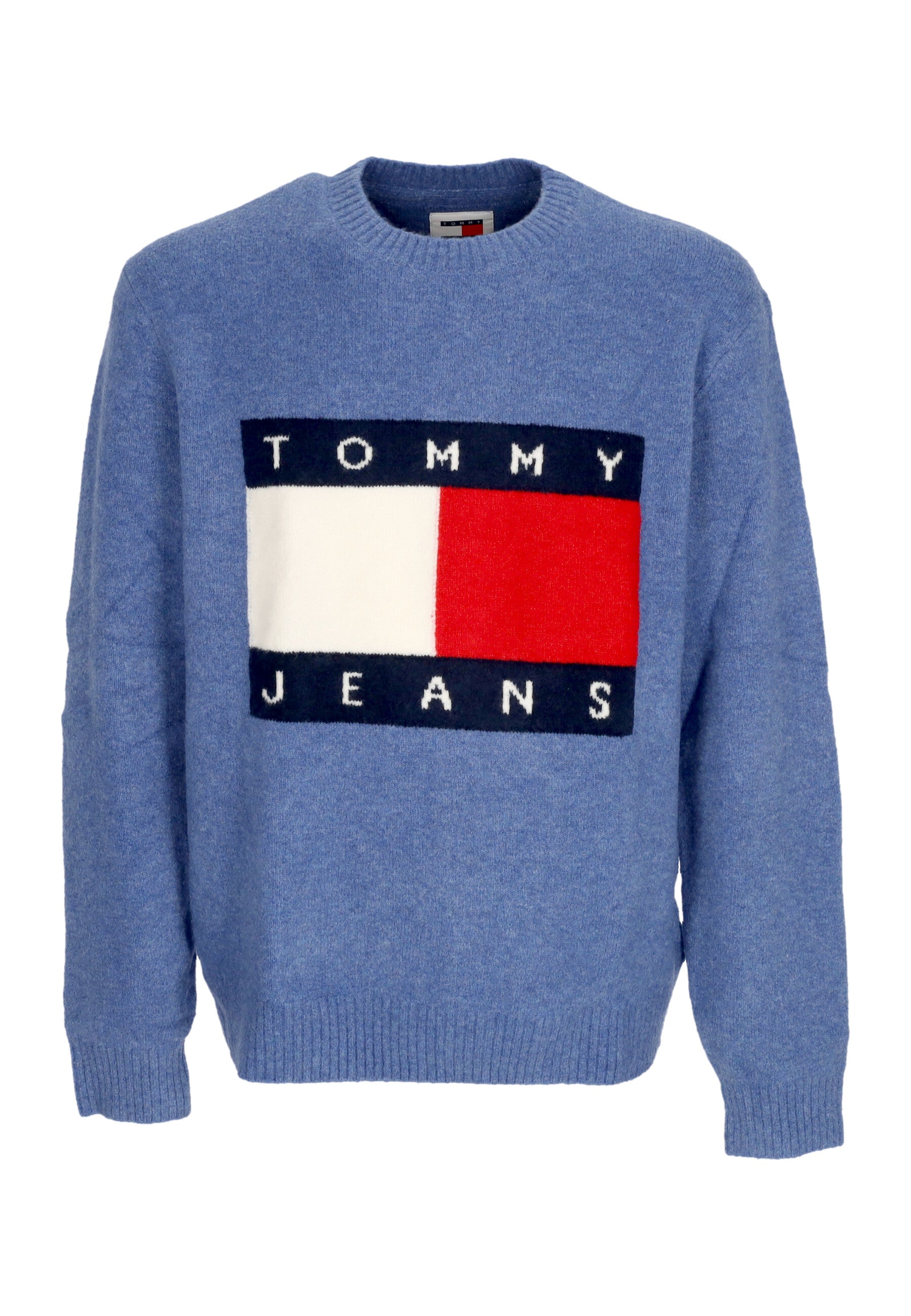 Maglione Uomo Melange Flag Sweater Bright Blue Melange DM0DM19442