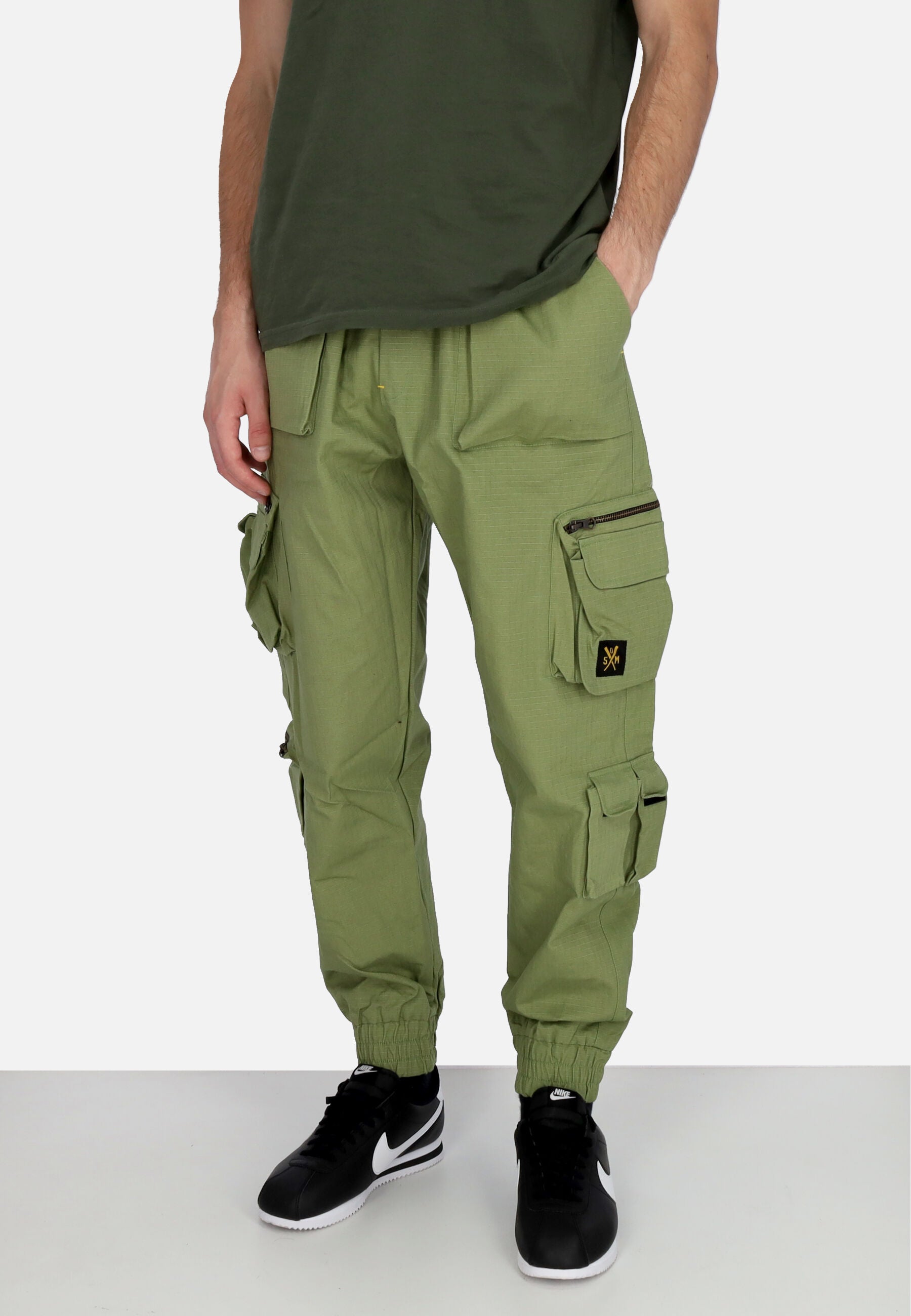 Pantalone Lungo Uomo Cargo Joggers Military Green PTSOM4109