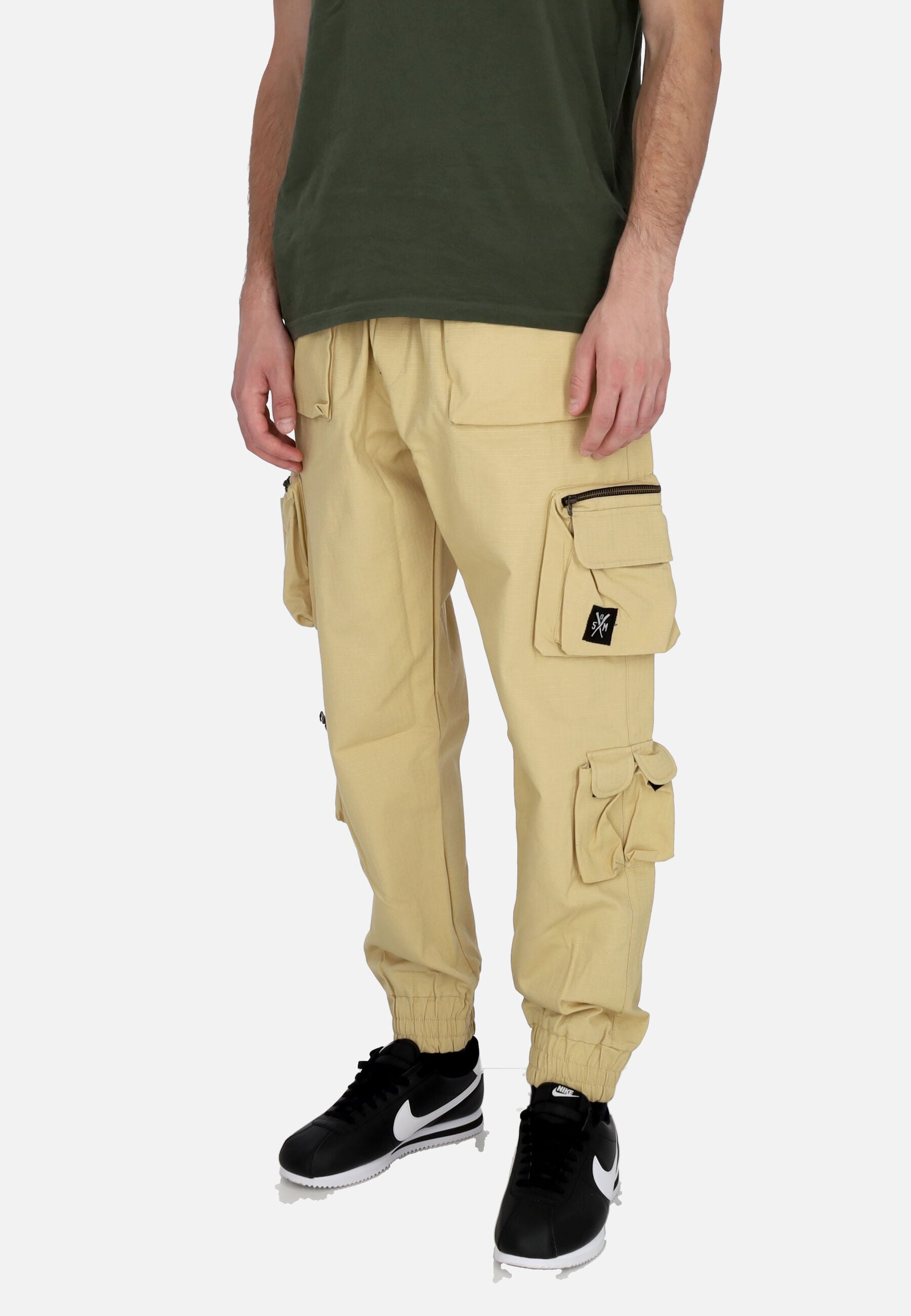 Pantalone Lungo Uomo Cargo Joggers Sand PTSOM4109