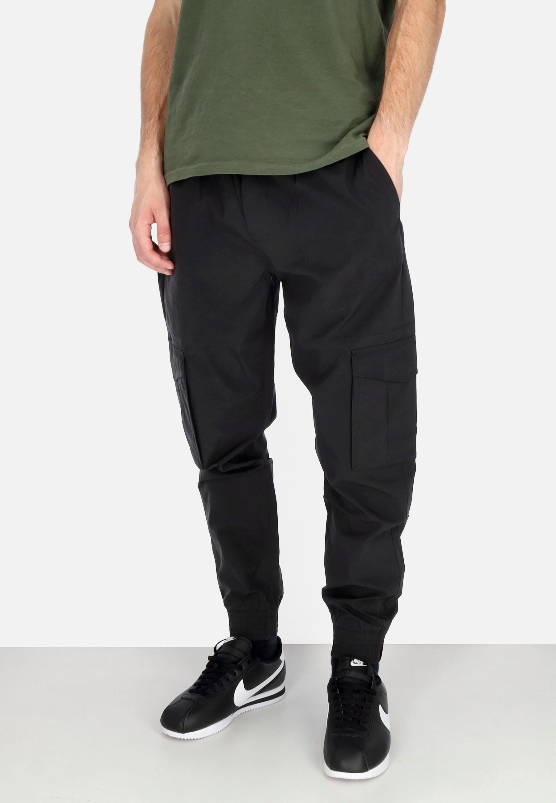 Pantalone Lungo Uomo Nylon Cargo Jogger Black 106200