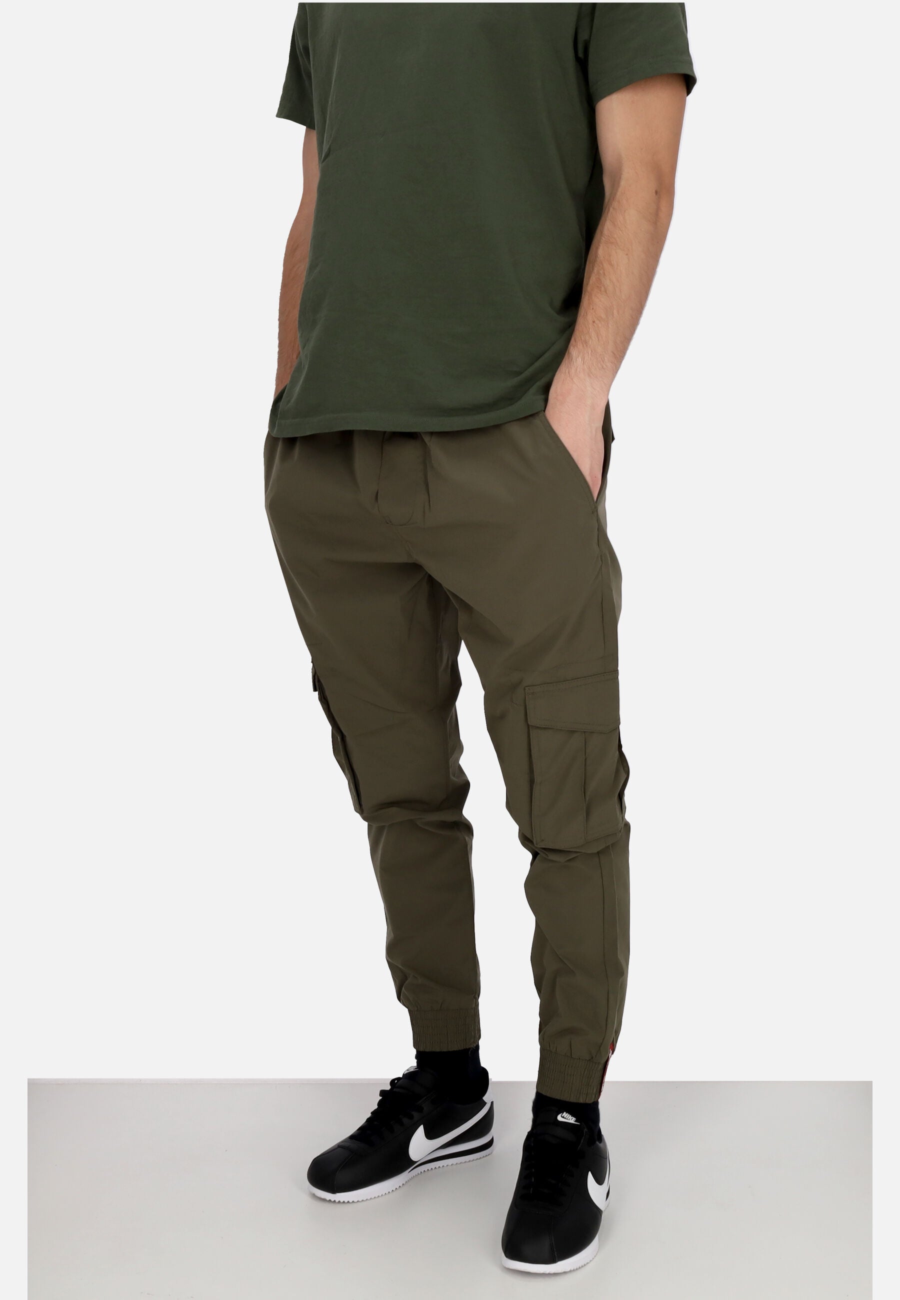 Pantalone Lungo Uomo Nylon Cargo Jogger Dark Olive 106200