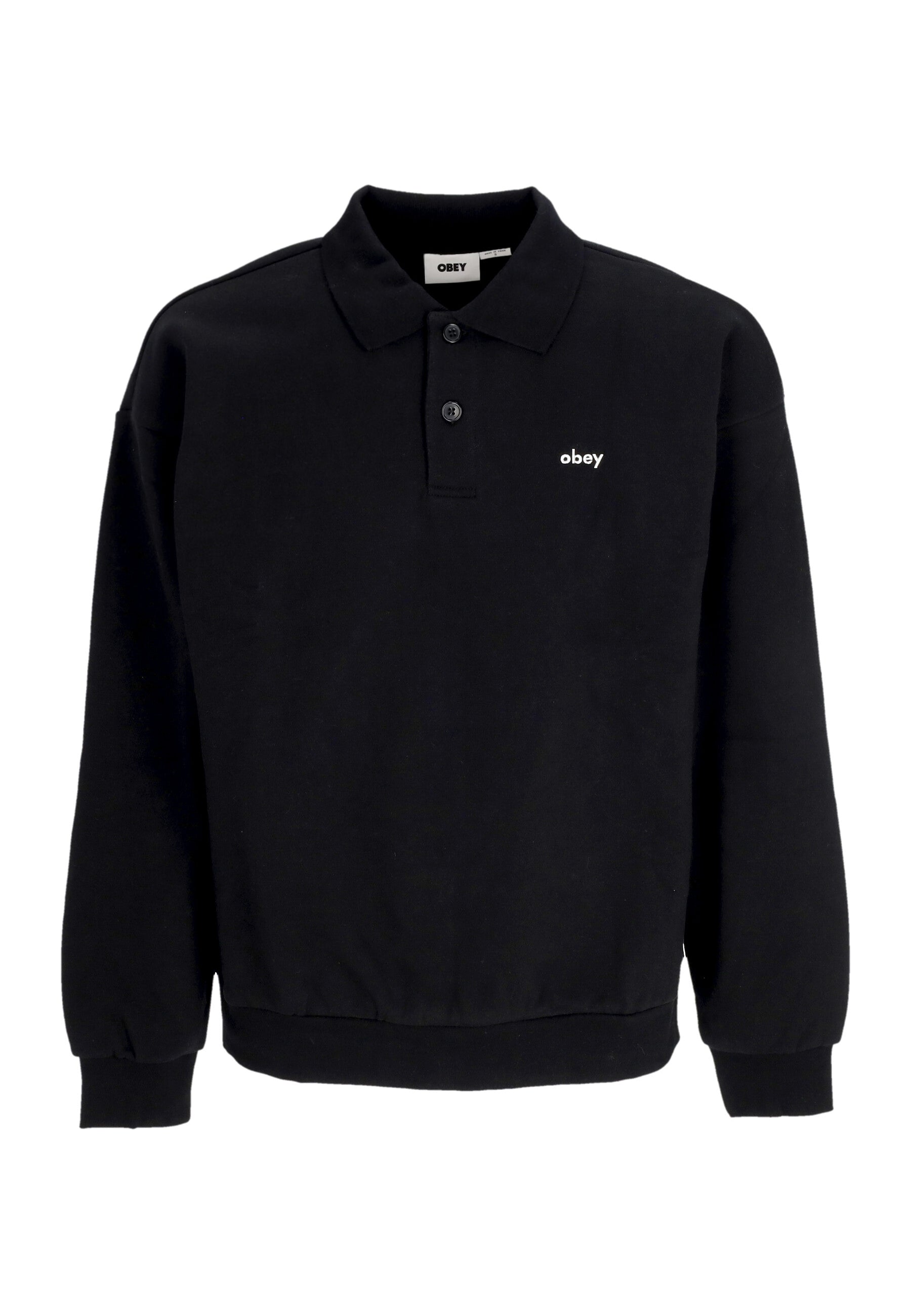 Polo Manica Lunga Uomo Lowercase Fleece Polo Black 111620096