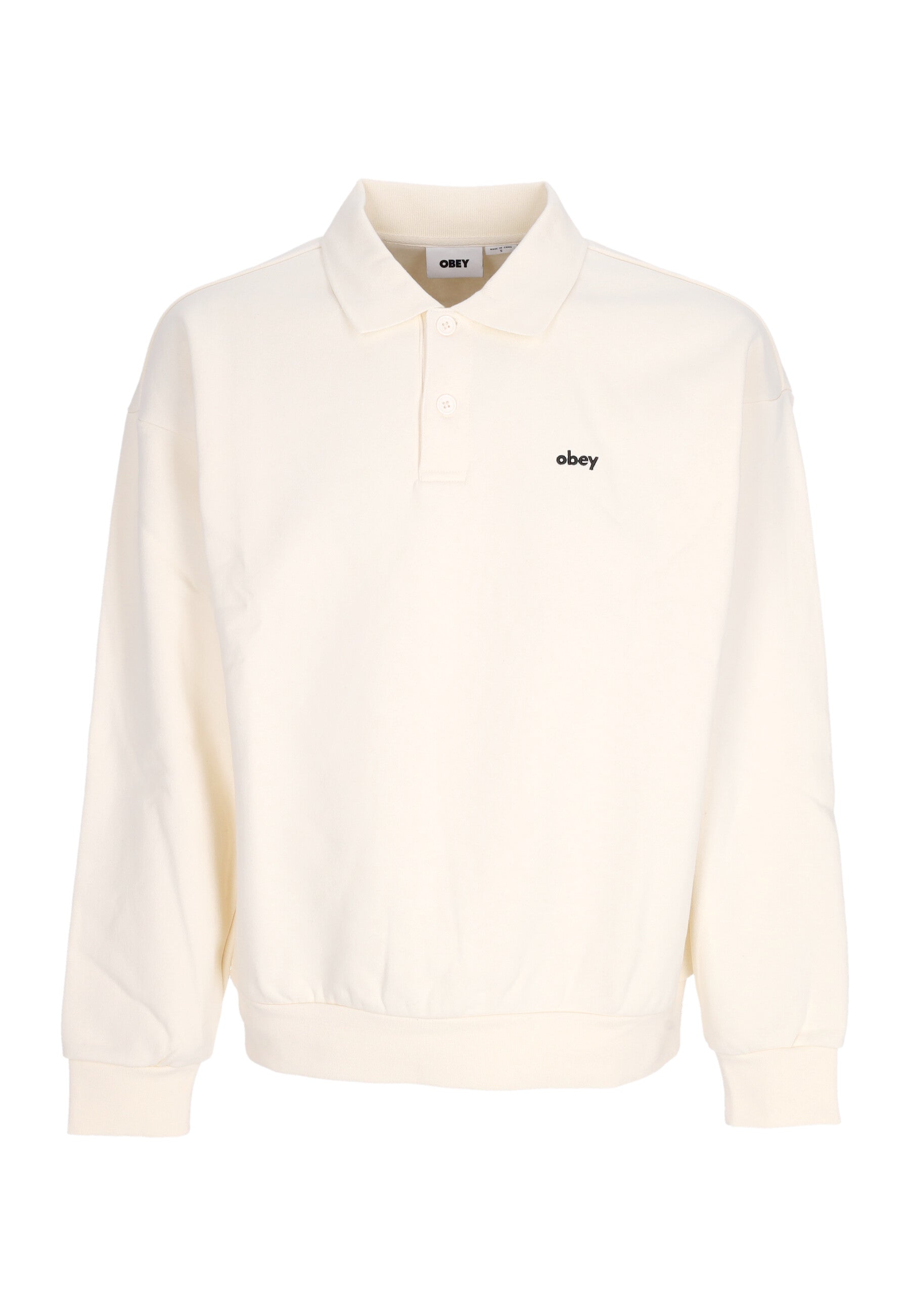 Polo Manica Lunga Uomo Lowercase Fleece Polo Unbleached 111620096