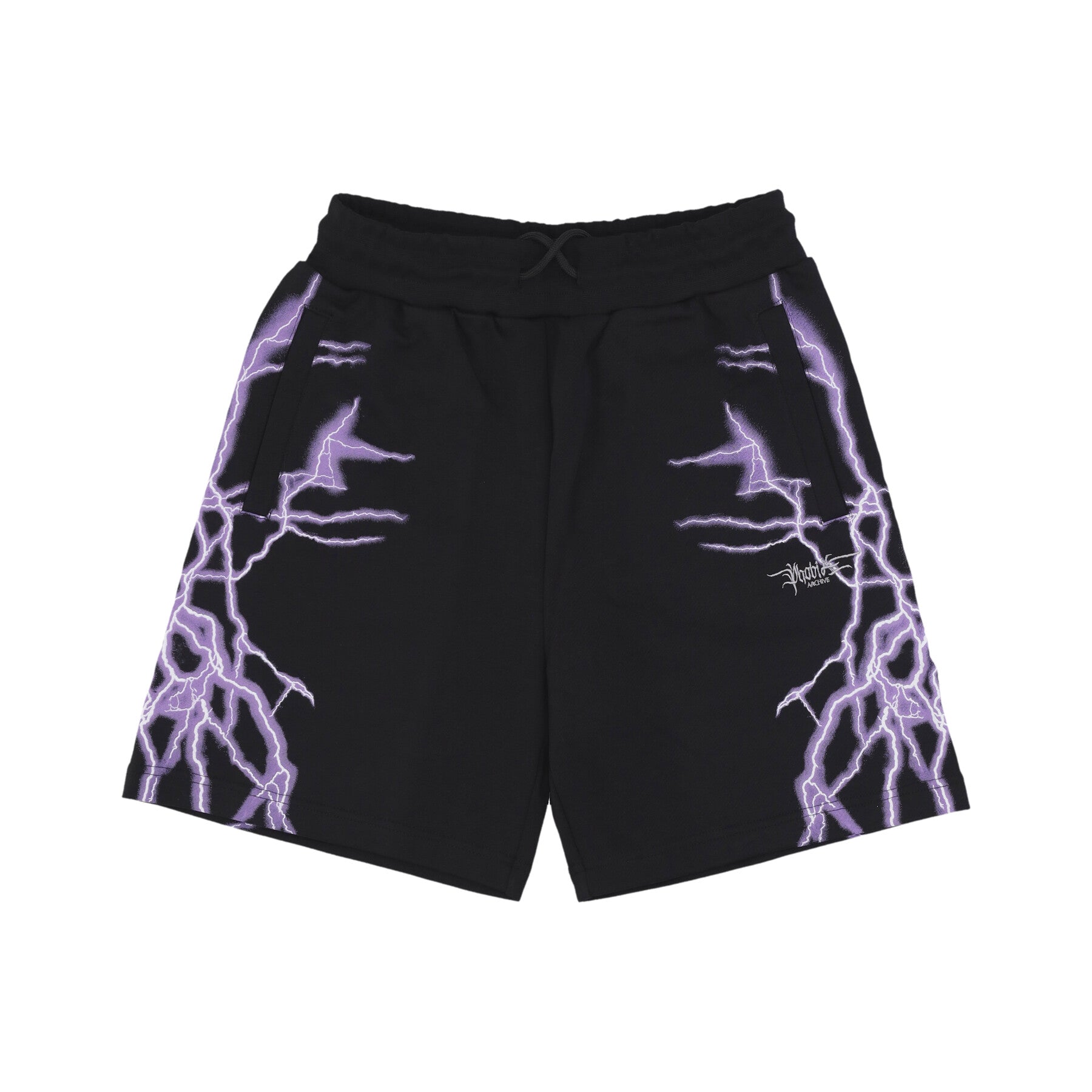 Pantalone Tuta Leggero Uomo Lateral Lightning Print Shorts Black/purple PH00566