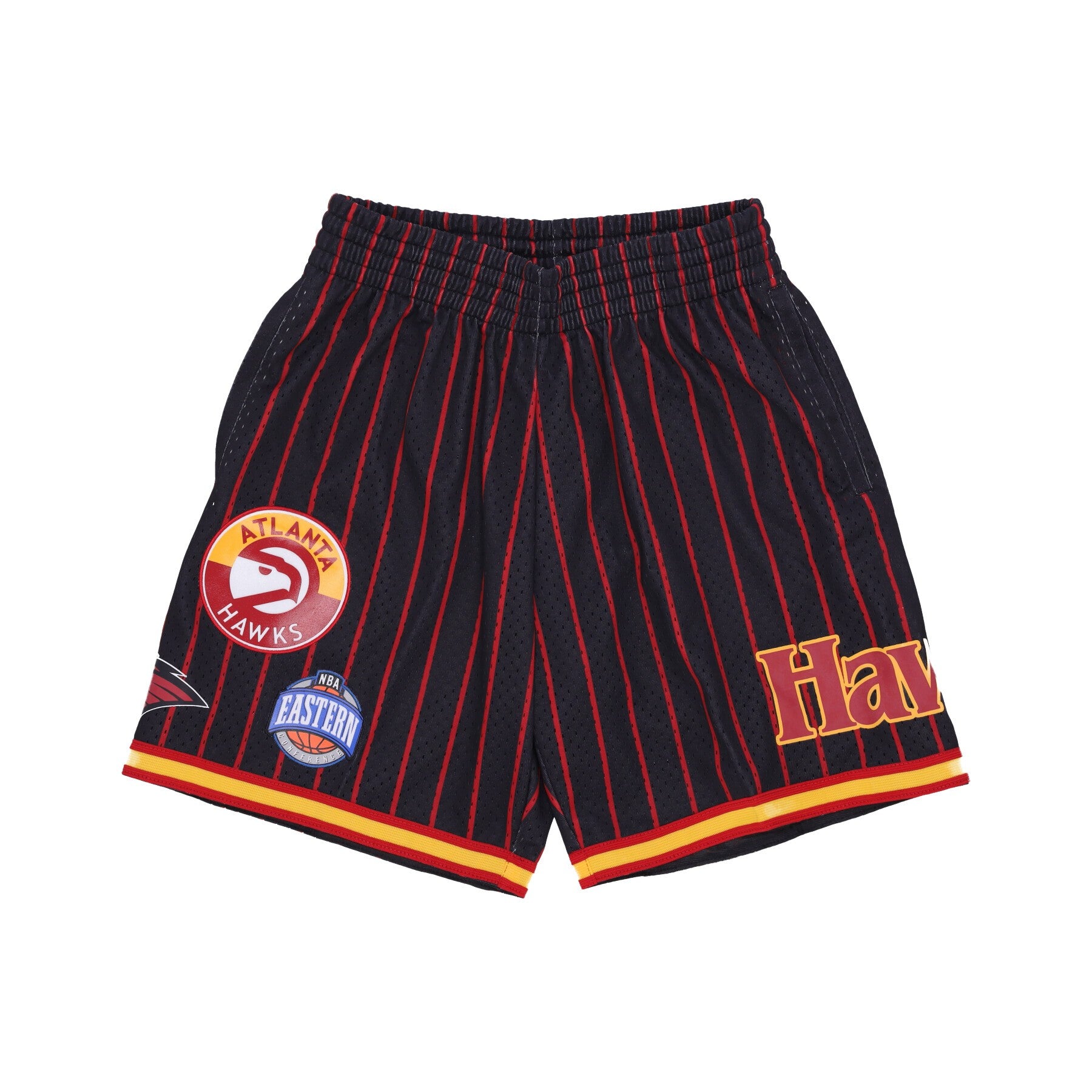 Pantaloncino Basket Uomo Nba Hometown Mesh Short Hardwood Classics Atlhaw Black/red PSHR5013-AHAYYPPPBKRD