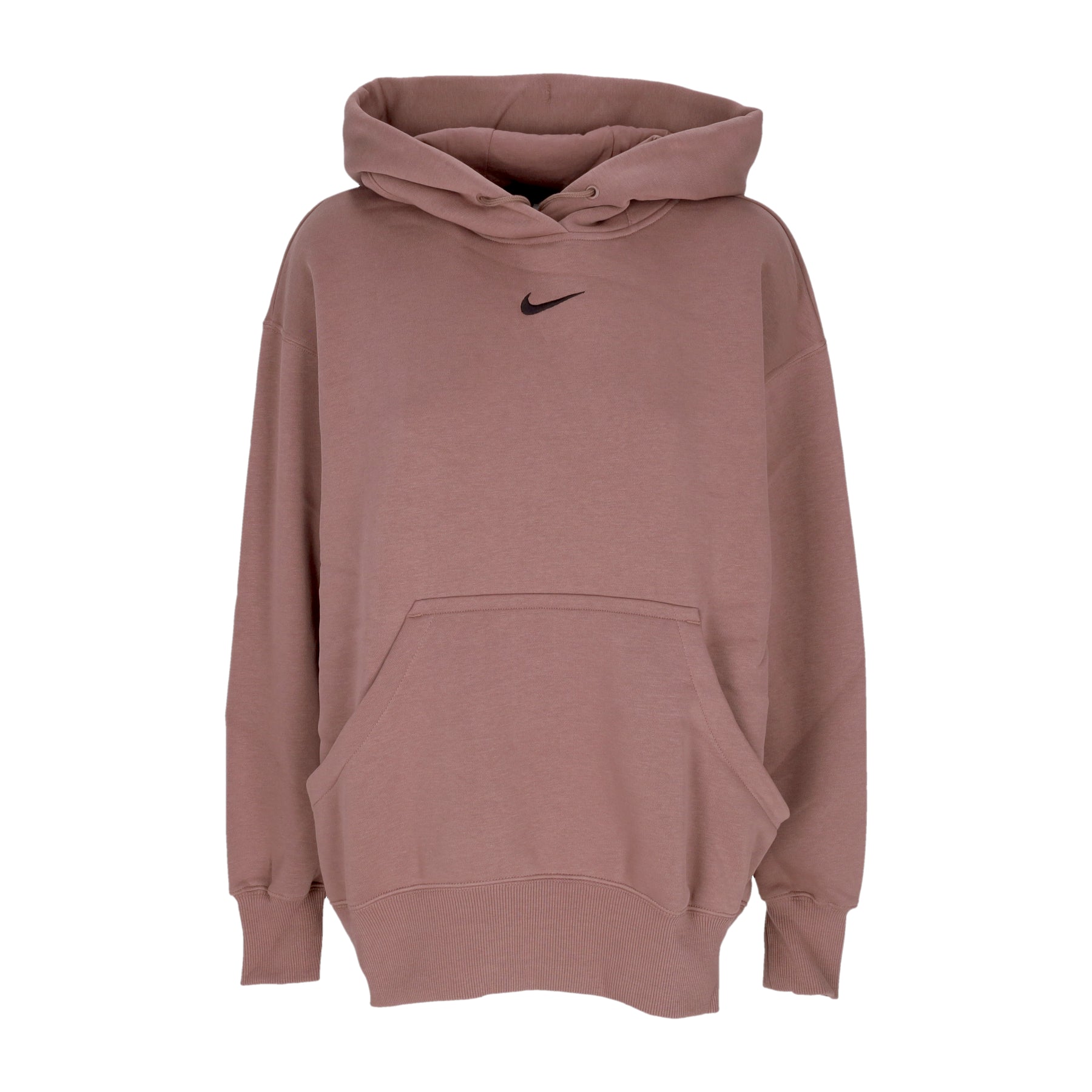 Felpa Cappuccio Donna W Sportswear Phoenix Fleece Oversized Pullover Hoodie  Smokey Mauve/black